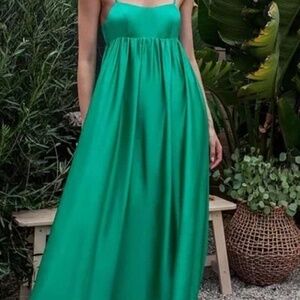 Fame and Partners The Rocco Empire Waist Green Dress